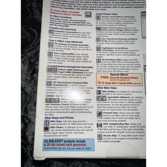Bible Soft PC Study Bible Version 2 Windows 95 & 3.1 Complete Reference Library - Picture 13 of 14
